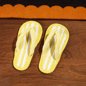 Yellow Hand Braided Cotton Stitched Home Slipper