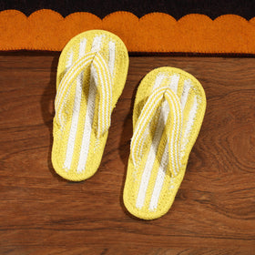 Yellow Hand Braided Cotton Stitched Home Slipper