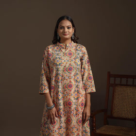 Hand cotton a-line sanganeri kurta for women 02