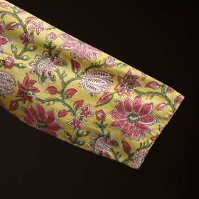 Yellow - hand cotton sanganeri readymade blouse 03