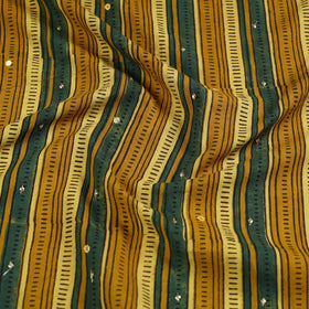 Yellow - hand embroidered cotton blouse piece 04