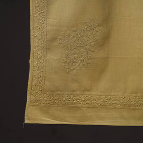 Yellow - hand embroidered lucknow chikankari cotton stole