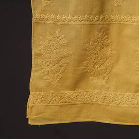 Yellow - hand embroidered lucknow chikankari cotton stole