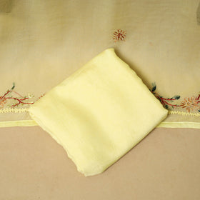 Hand embroidered muslin 3pc unstitched dress material 21