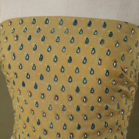 Yellow - hand embroidery cotton blouse piece 29