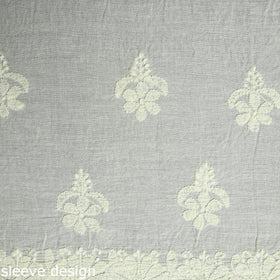 Yellow Hand Embroidery Mul Cotton Chikankari Kurta Material