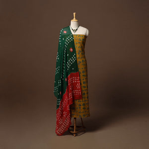 Hand natural dyed cotton 2pc unstitched dress material