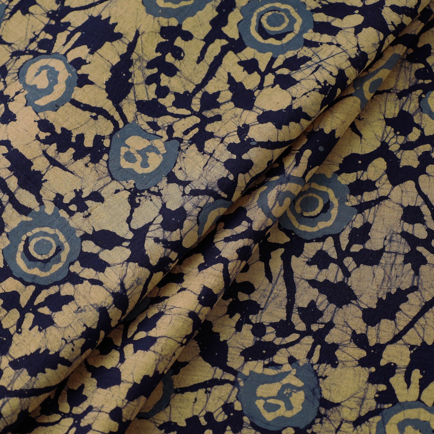  Yellow Hand Printed Cotton Batik Fabric