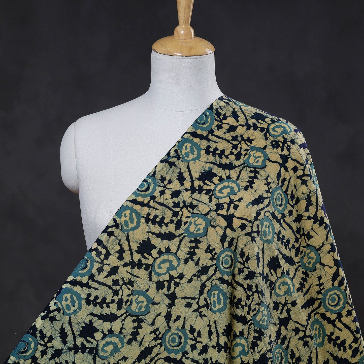  Yellow Hand Printed Cotton Batik Fabric