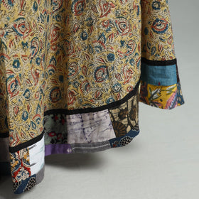 Yellow - hand printed cotton long kalamkari skirt 02