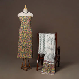 Hand sanganeri cotton 3pc unstitched dress material 22