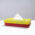 Yellow Handcrafted Bengal Kantha Work Tissue Box 