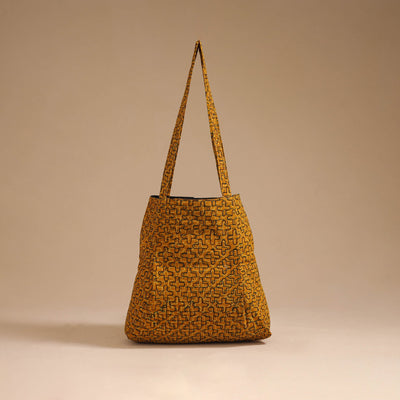 Yellow - handcrafted cotton jhola bag 02