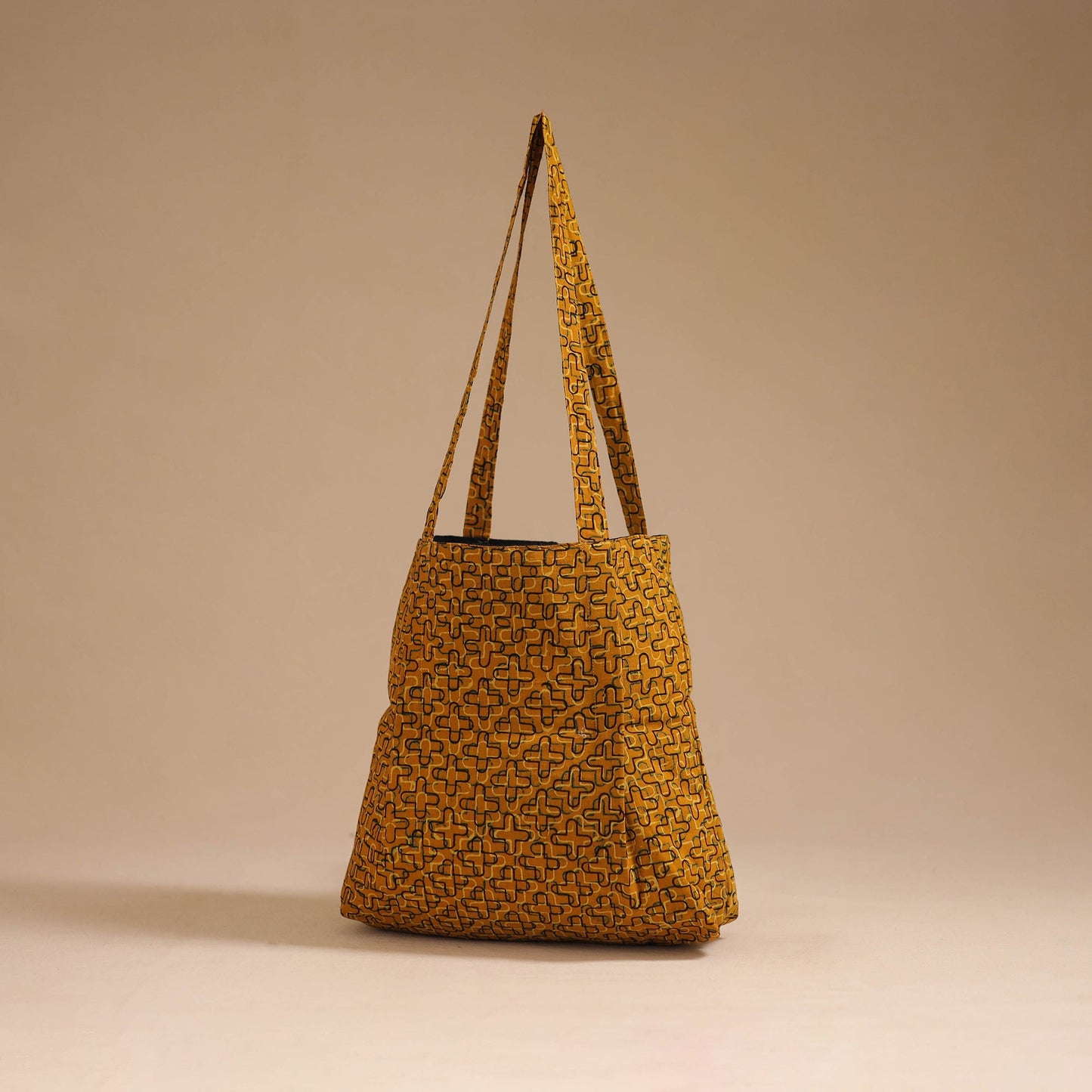 Yellow - handcrafted cotton jhola bag 02