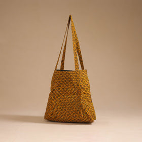 Yellow - handcrafted cotton jhola bag 02