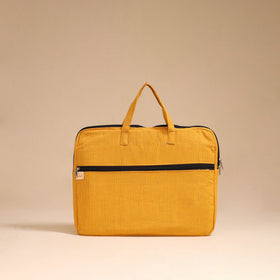 Orange - handcrafted cotton quilted laptop bag 11