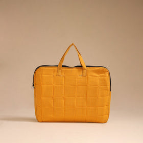 Orange - handcrafted cotton quilted laptop bag 11