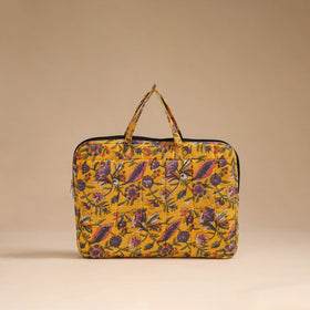Yellow - handcrafted cotton quilted laptop bag 16