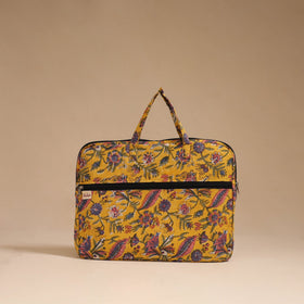 Yellow - handcrafted cotton quilted laptop bag 16