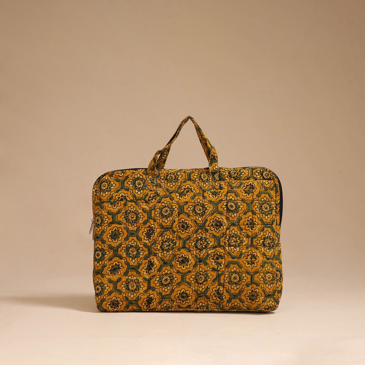 Yellow - handcrafted cotton quilted laptop bag 39