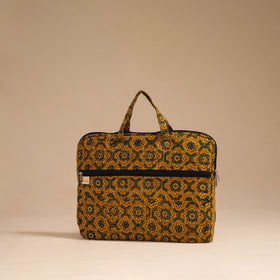 Yellow - handcrafted cotton quilted laptop bag 39