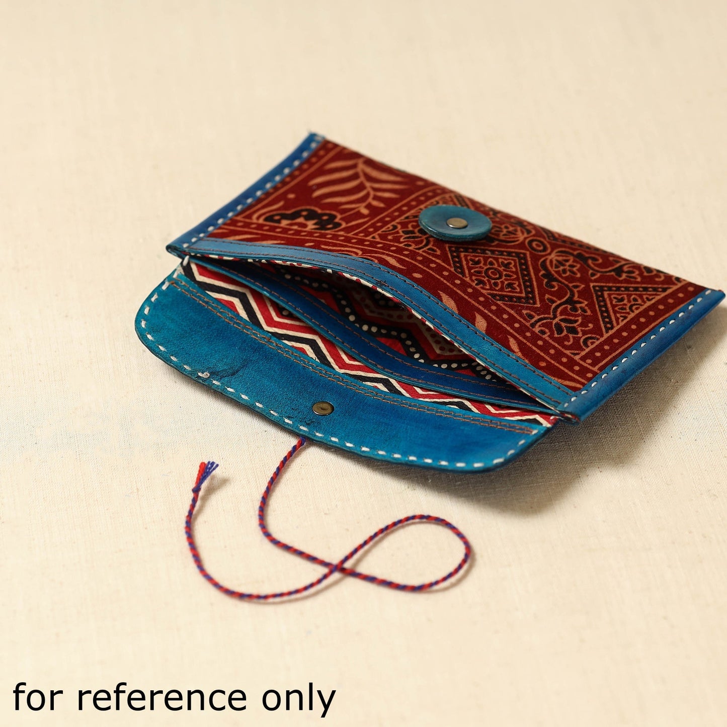 Handcrafted kutch embroidery leather clutch / wallet 08