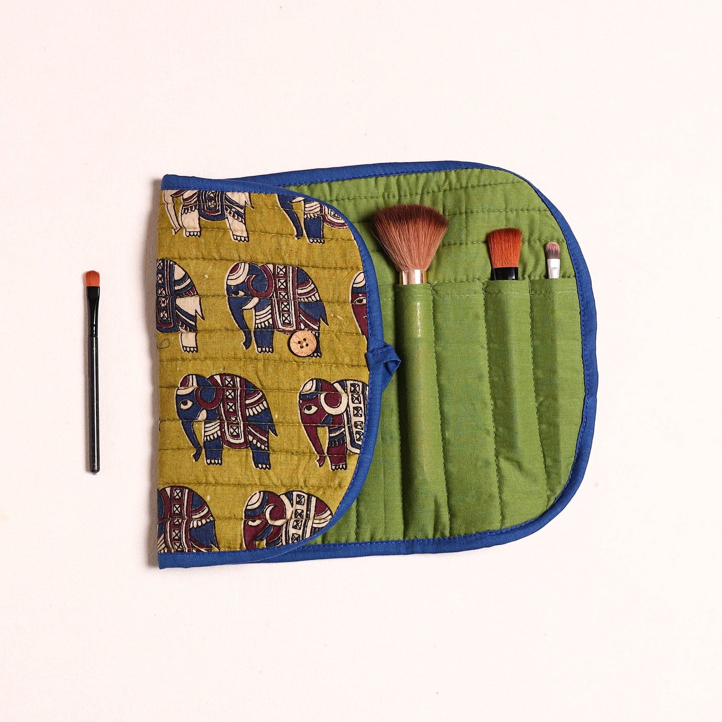  Handcrafted Multipurpose Segmented Make-up Brush Wrap Pouch/Case 04 