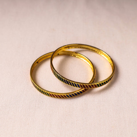  Handcrafted Paka Meenakari Bangles (Set of 2) 