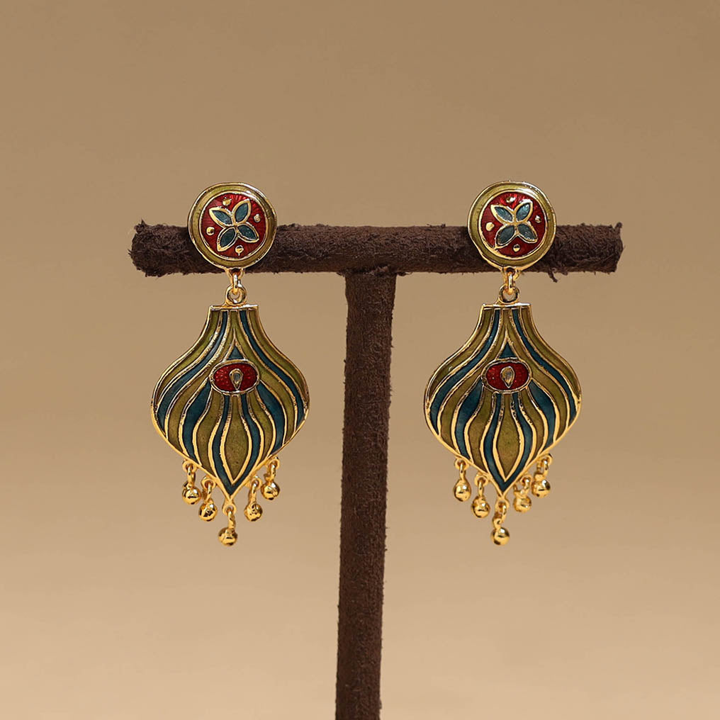 Handcrafted paka meenakari earrings 78
