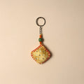 Yellow Handcrafted Phulkari Embroidered Keychain