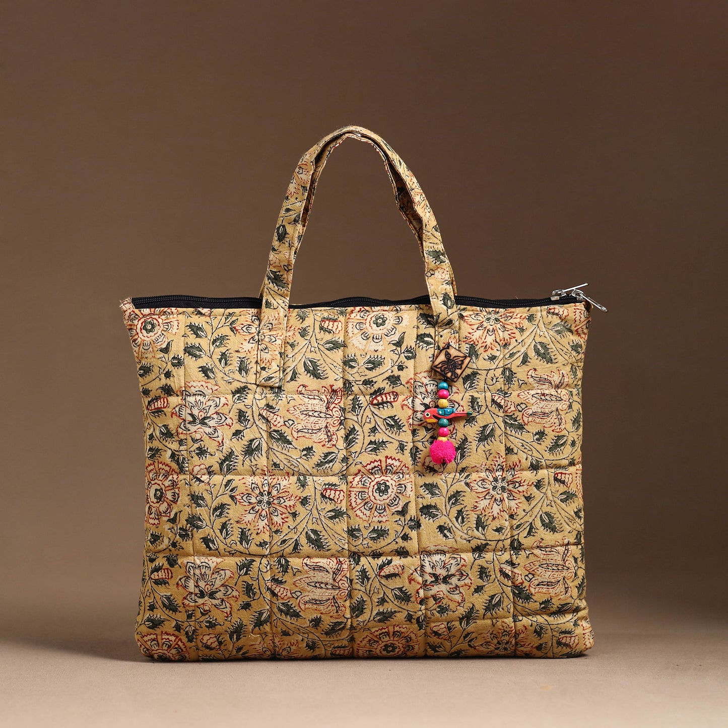 Yellow Handcrafted Quilted Cotton Hand Bag 13