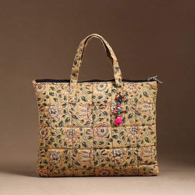 Yellow Handcrafted Quilted Cotton Hand Bag 13