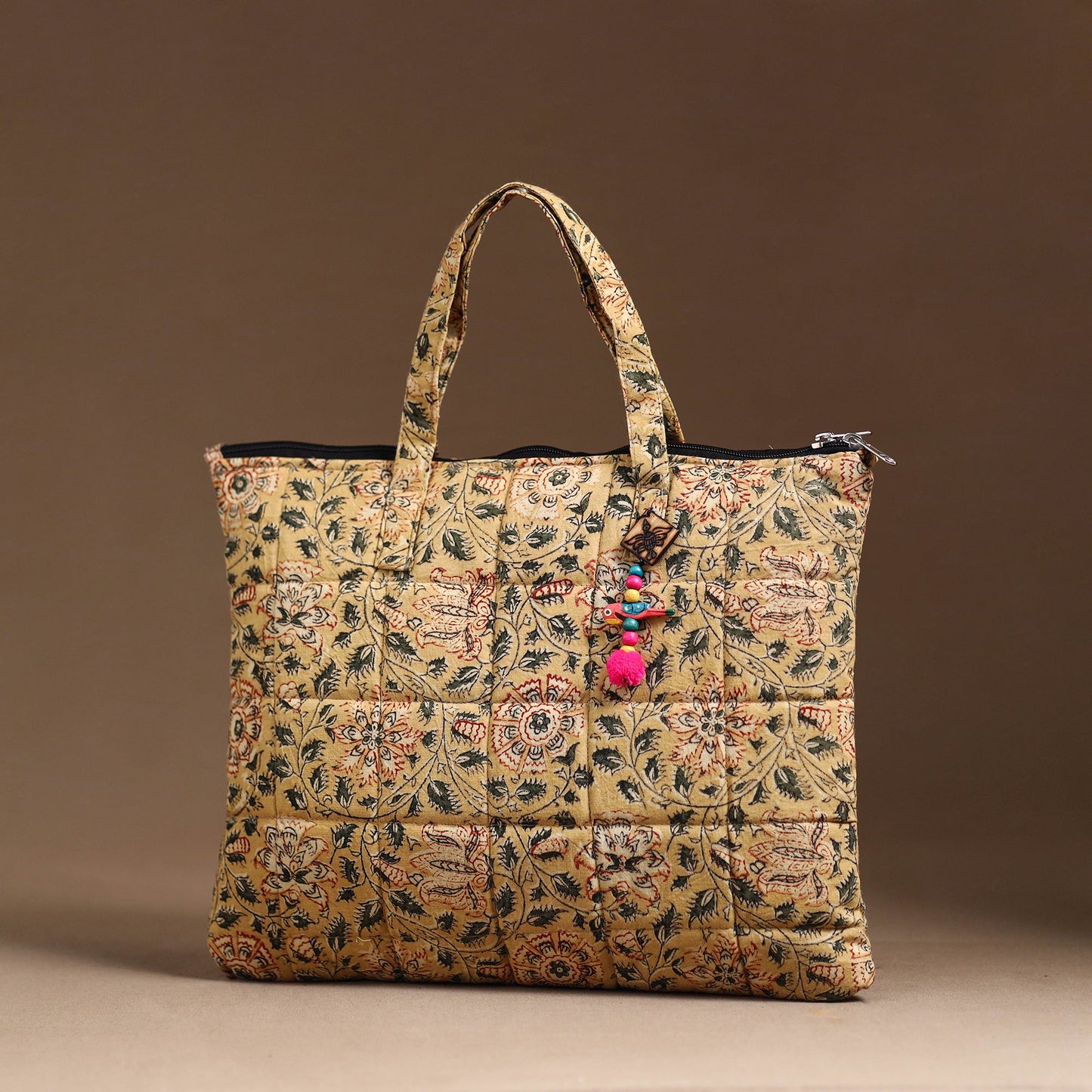 Yellow Handcrafted Quilted Cotton Hand Bag 13