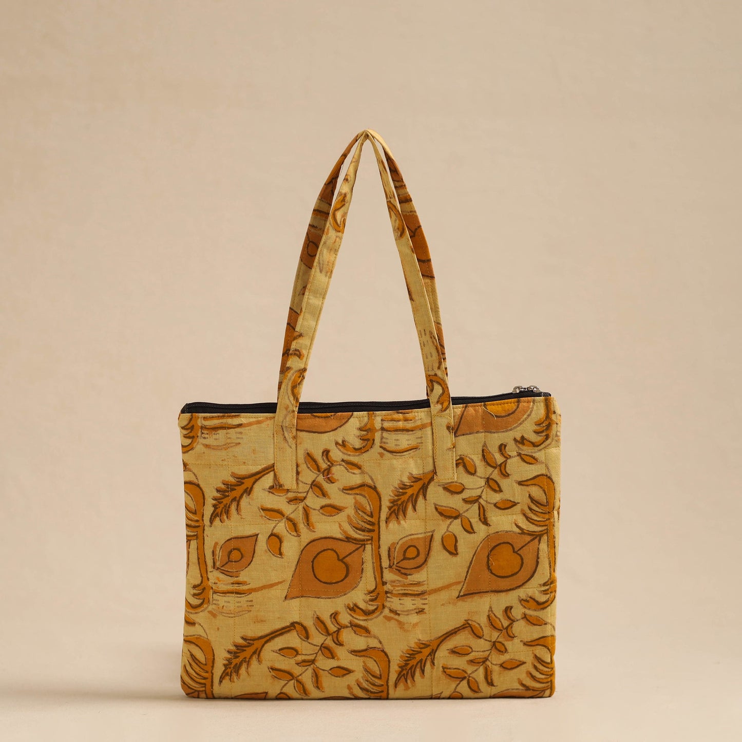 Yellow Handcrafted Quilted Cotton Hand Bag