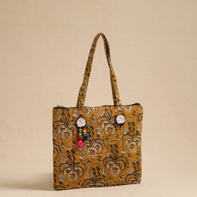  Yellow Handcrafted Quilted Cotton Hand Bag