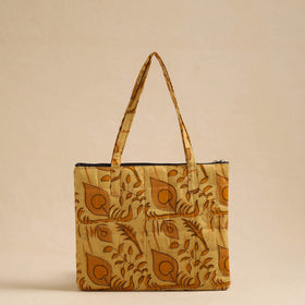  Yellow Handcrafted Quilted Cotton Hand Bag