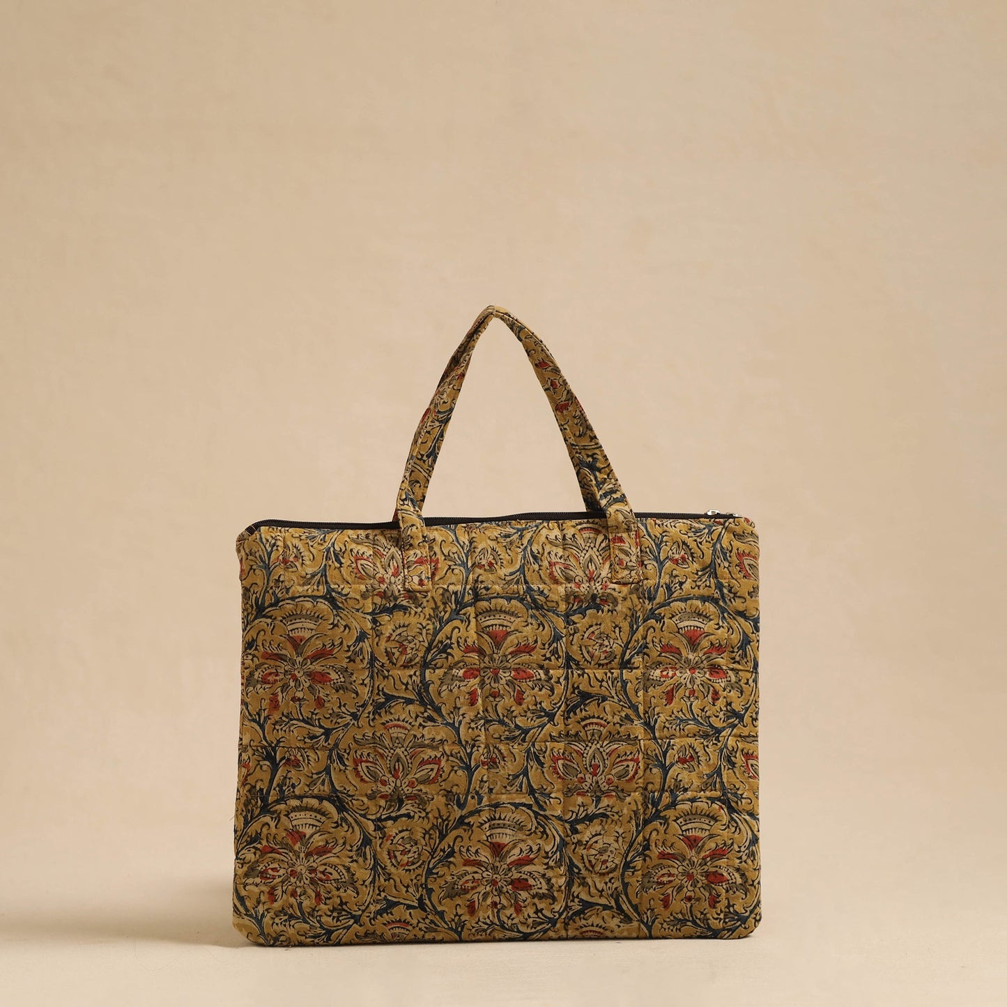  Yellow Handcrafted Quilted Cotton Hand Bag