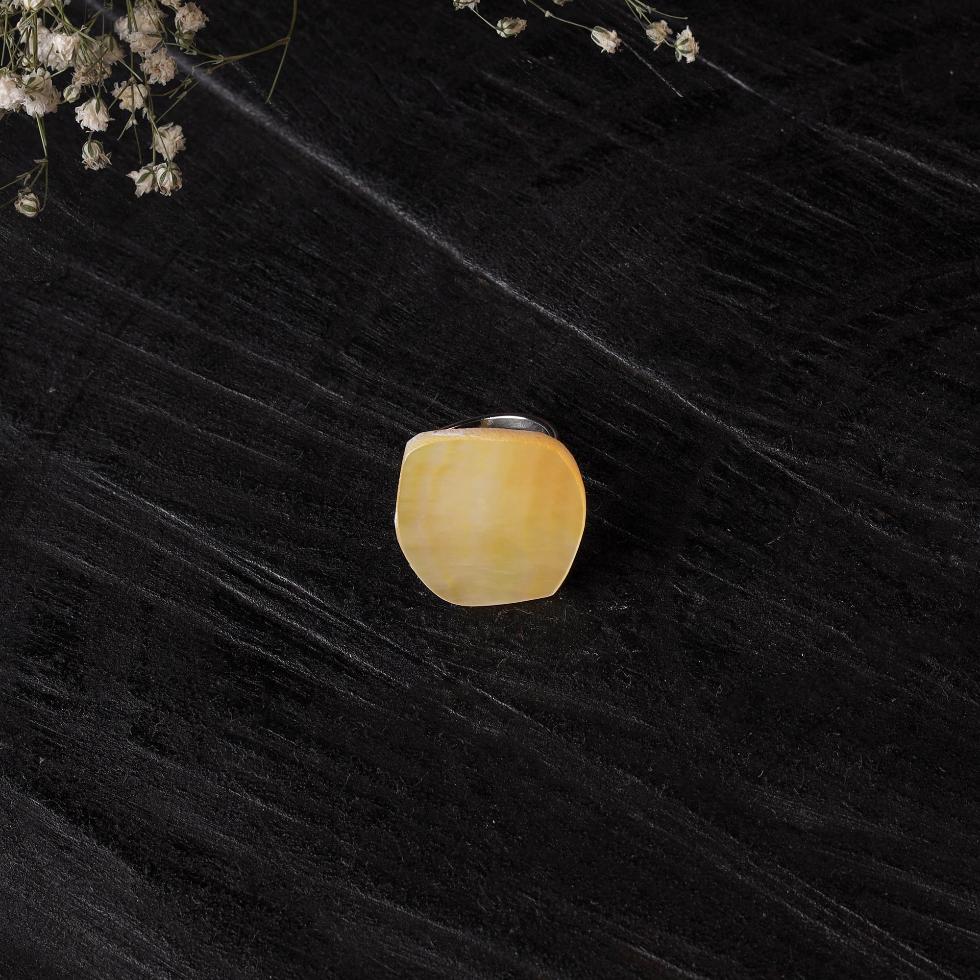Yellow Handcrafted Seashell Ring