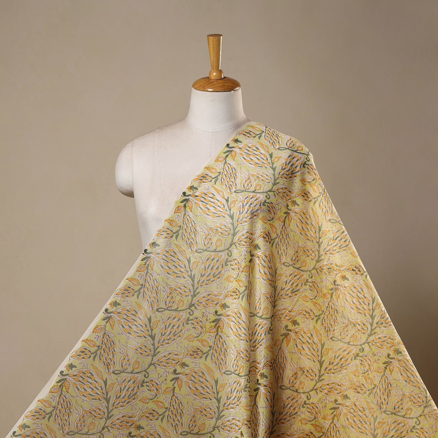 Handloom chanderi silk hand sanganeri fabric 07