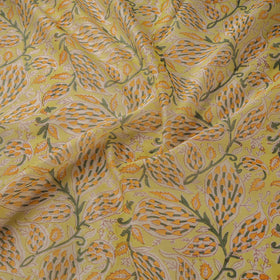 Handloom chanderi silk hand sanganeri fabric 07