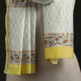Handloom chanderi silk hand block print sanganeri stole 02