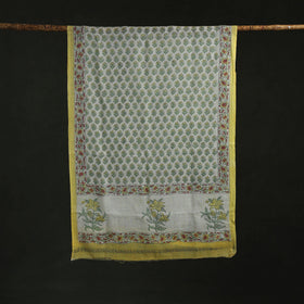 Handloom chanderi silk hand block print sanganeri stole 03
