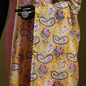 Yellow - handloom chanderi silk hand sanganeri dupatta 19