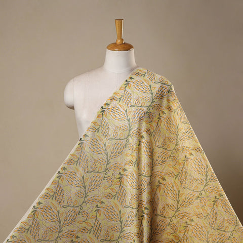 Handloom chanderi silk hand sanganeri fabric 07