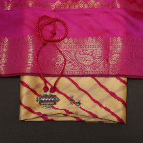Handloom chanderi silk leheriya tie-dye 2pc unstitched
