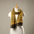 Yellow - handloom chanderi silk printed stole 12