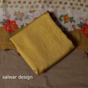 Handloom chanderi silk thread work 3pc unstitched dress