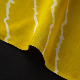 Yellow Handloom Chanderi Silk Tie-Dye Leheriya Fabric