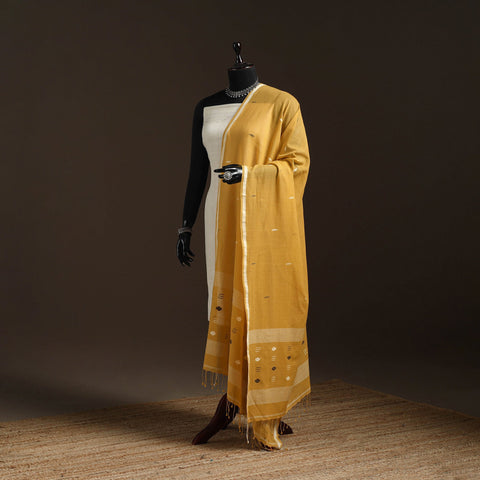 Handloom cotton bengal jamdani dupatta 05 - handcrafted