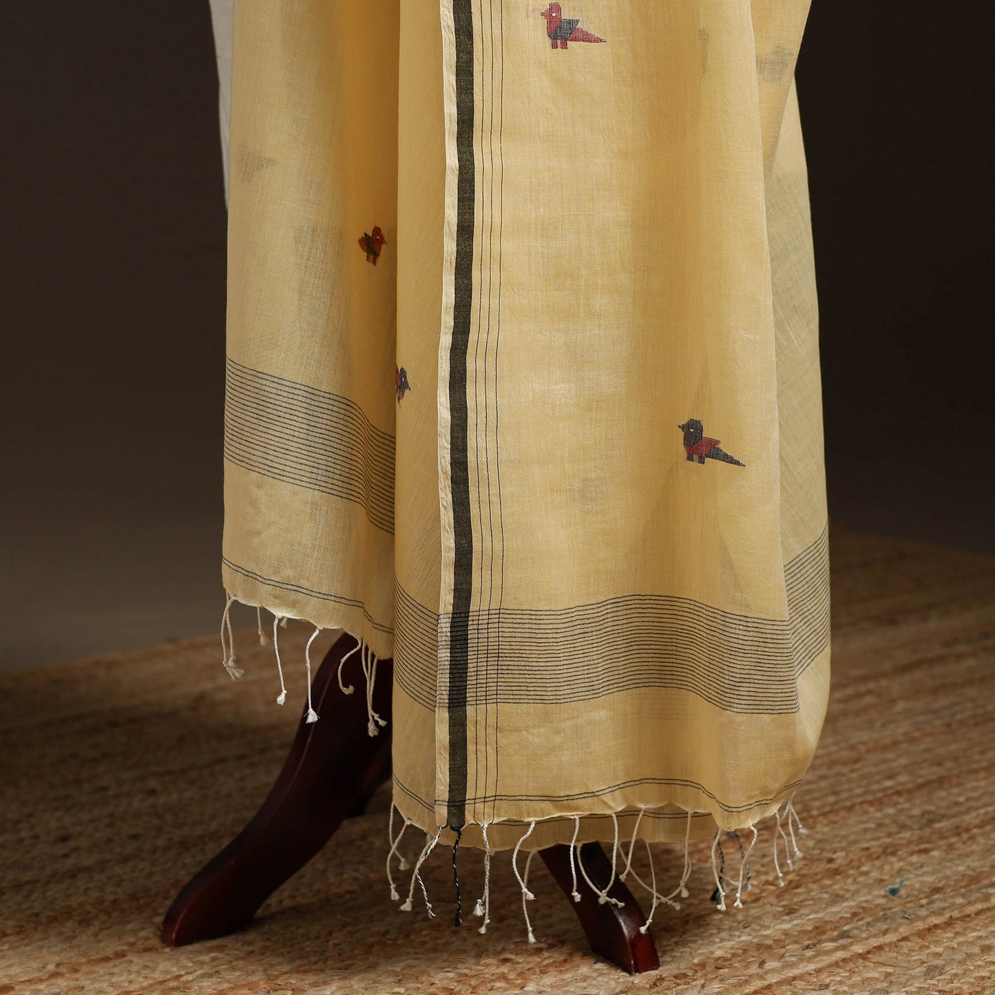 Handloom cotton bengal jamdani dupatta 22 - handcrafted